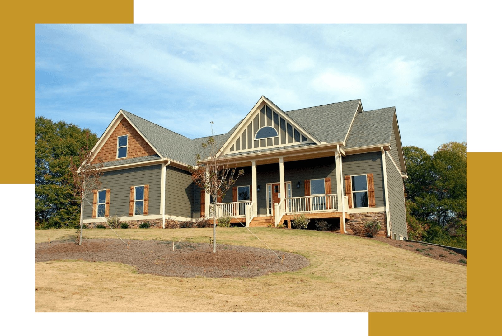 A large house with a lot of windows and doors.